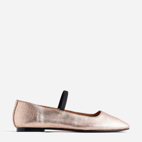 Madewell the greta ballet flat in metallic leather rose gold 10.5 - Picture 2 of 3